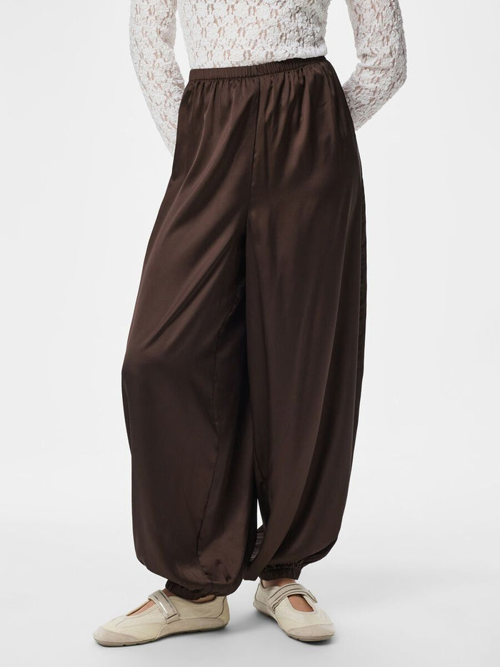Festa Satin Balloon Pants (Hot Fudge)