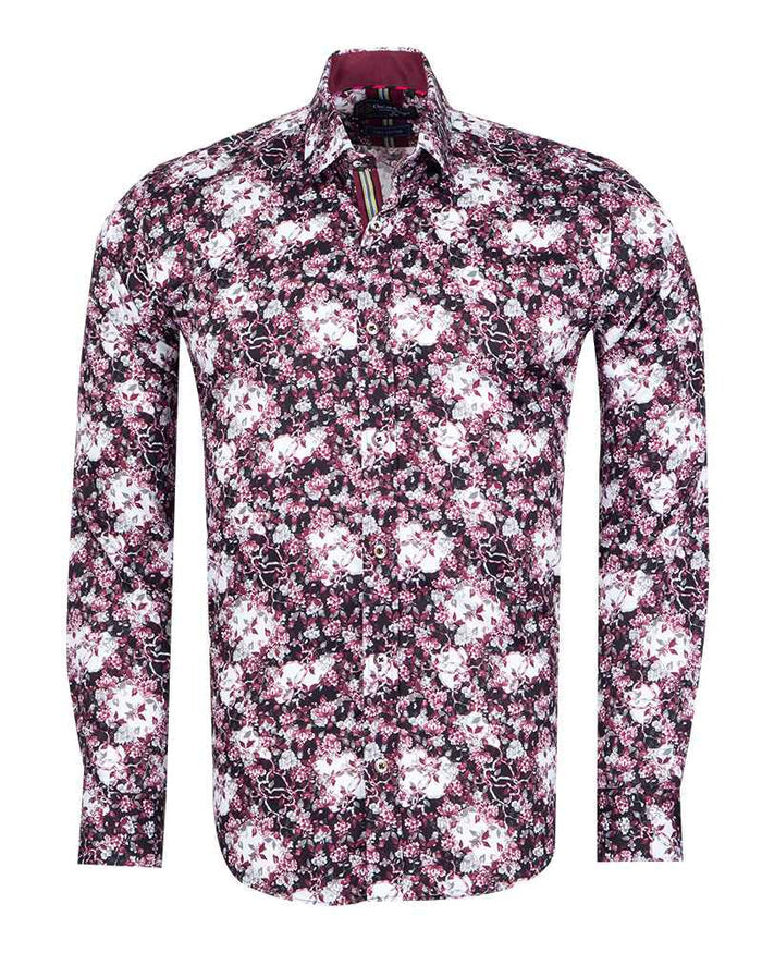 Floral Printed Pure Cotton Shirt with Matching Handkerchief-Makrom