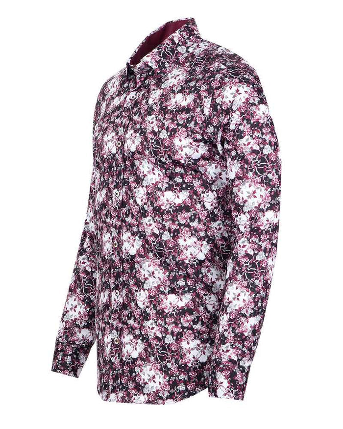 Floral Printed Pure Cotton Shirt with Matching Handkerchief-Makrom