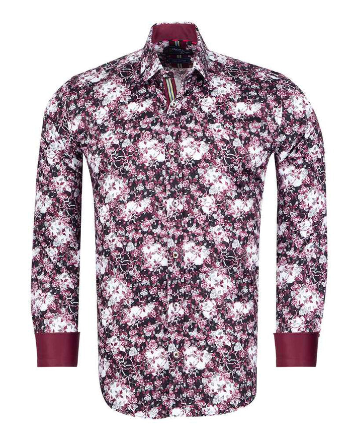 Floral Printed Pure Cotton Shirt with Matching Handkerchief-Makrom