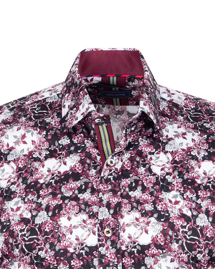 Floral Printed Pure Cotton Shirt with Matching Handkerchief-Makrom