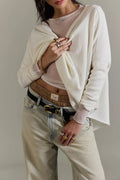 Free People Movement Latte Blues Thermal Solid in Alabaster Cream