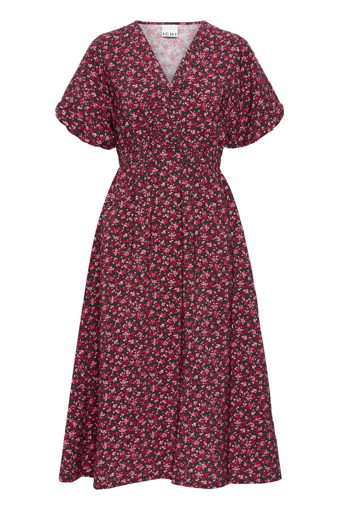 Gill Midi Dress (Black/Pink)