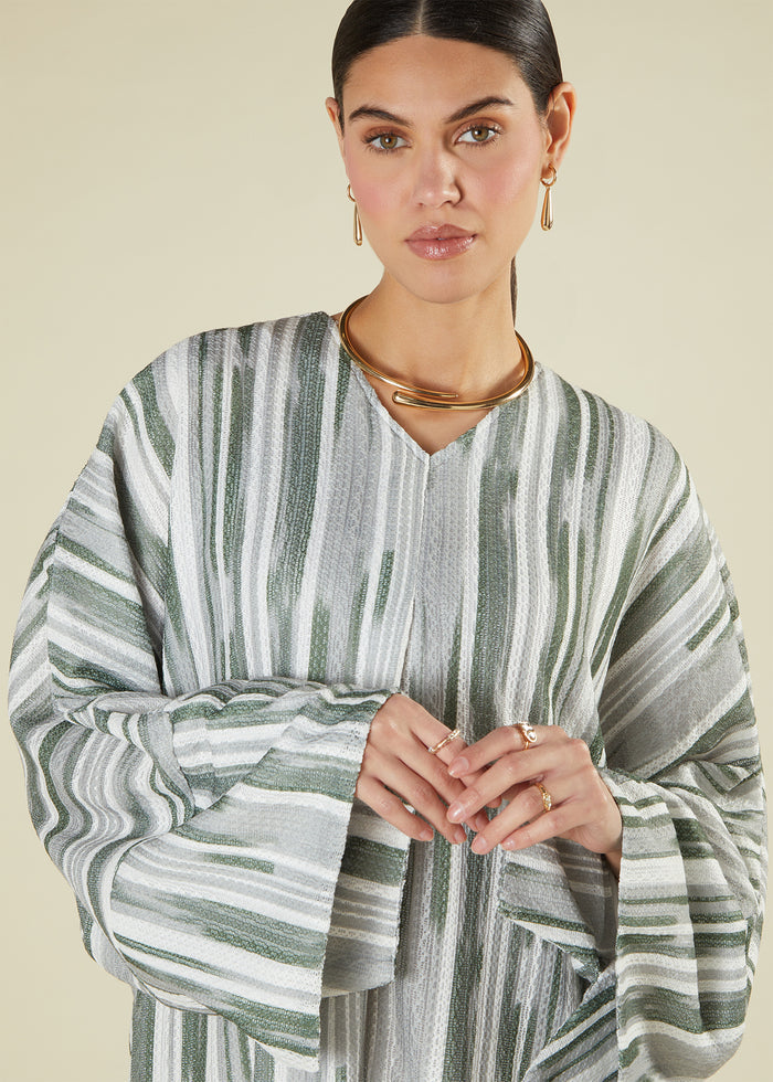 Green & Grey Crochet Kaftan