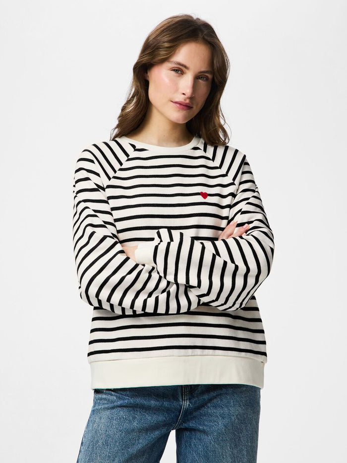 Greta Sweatshirt (Cloud Dancer/Black)