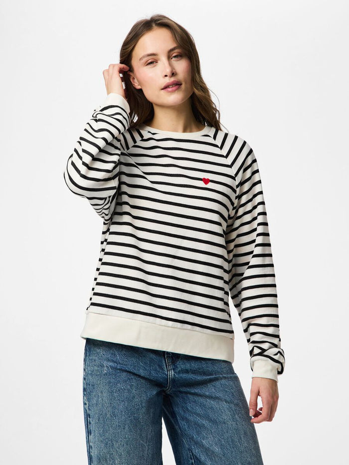 Greta Sweatshirt (Cloud Dancer/Black)