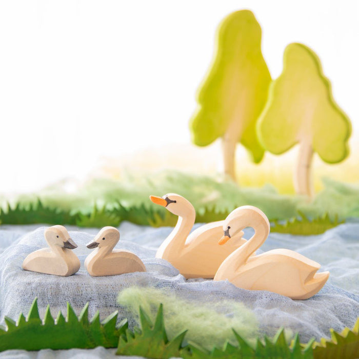 Handcrafted Wooden Small Swan