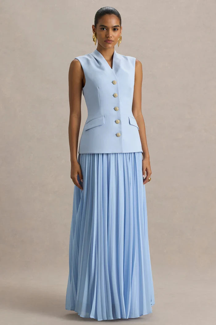 Heavenly Maxi Dress (Powder Blue)