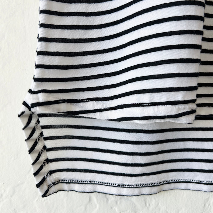 Close-up of a black and white striped fabric on a white background