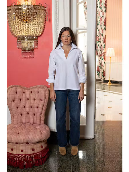 House Of MBR Classic White Lana Relaxed Shirt