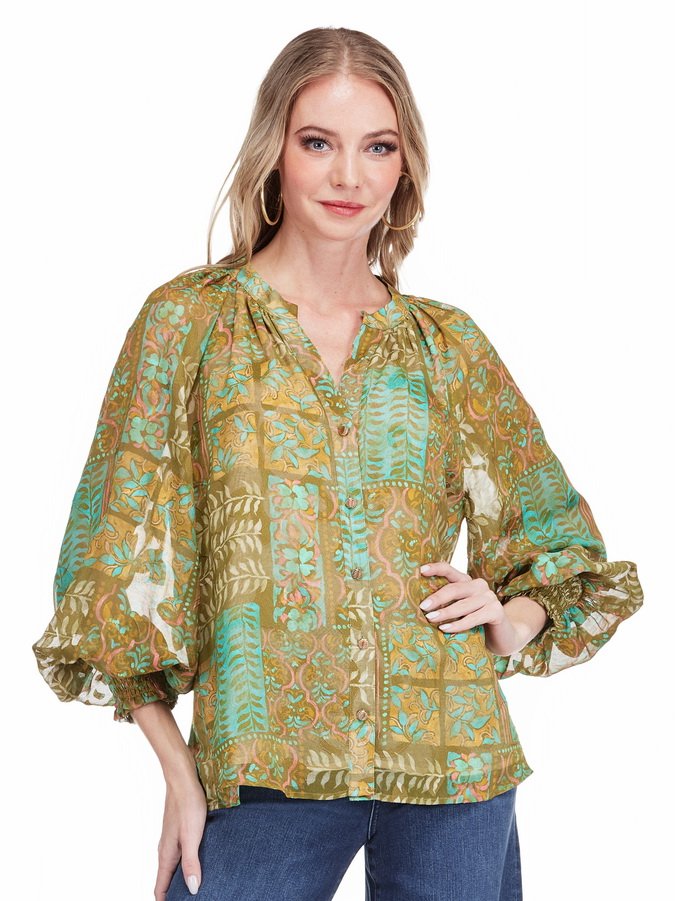 Into The Clouds Olive Green Top