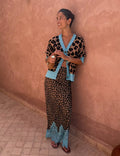 Jacquard Cardigan (Leopard/Blue)