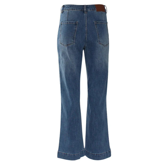Janette Wide Leg Jeans (Mid Blue/Regular)
