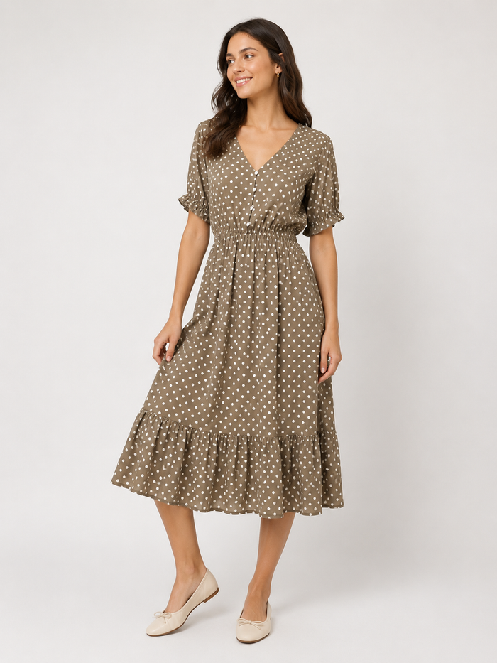 Jenna Midi Dress (Green)