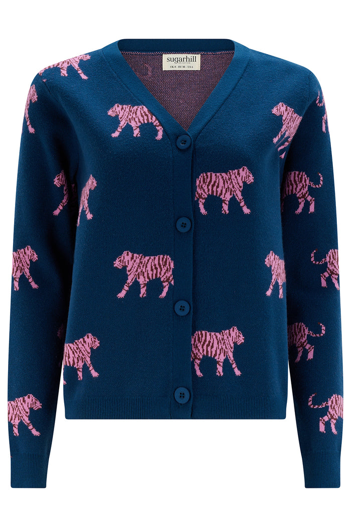 Jennifer Cardigan (Teal/Tiger)