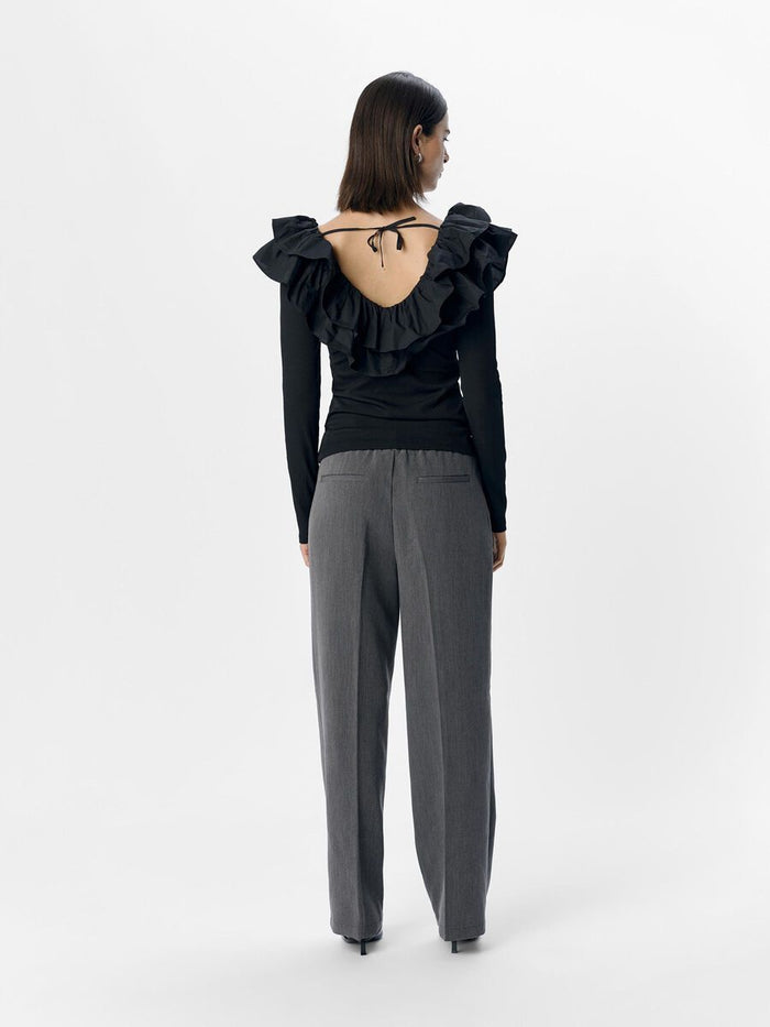 Jennifer Ruffle Top (Black)