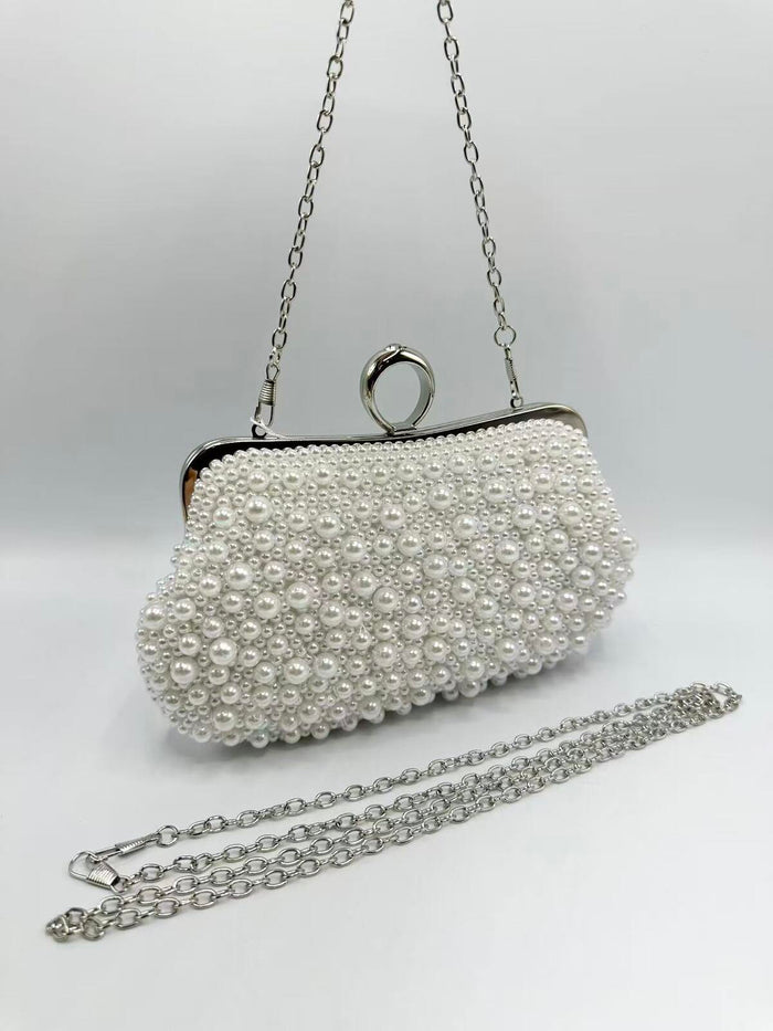 Lauren Beaded Clutch (Silver)