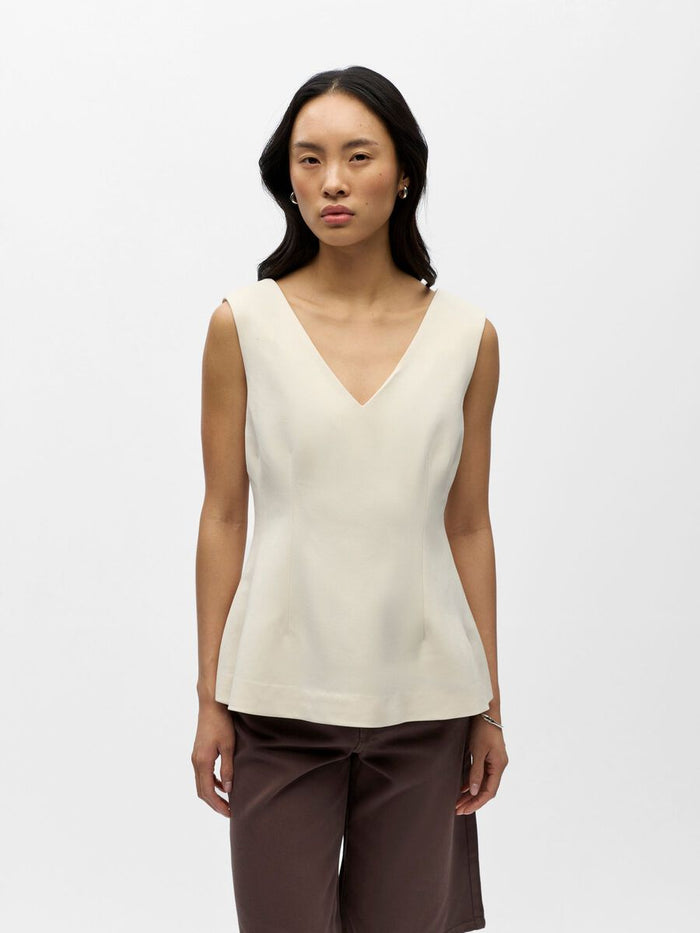 Layla Peplum Top (Sandshell)
