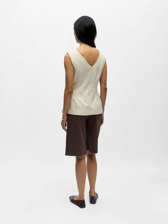 Layla Peplum Top (Sandshell)