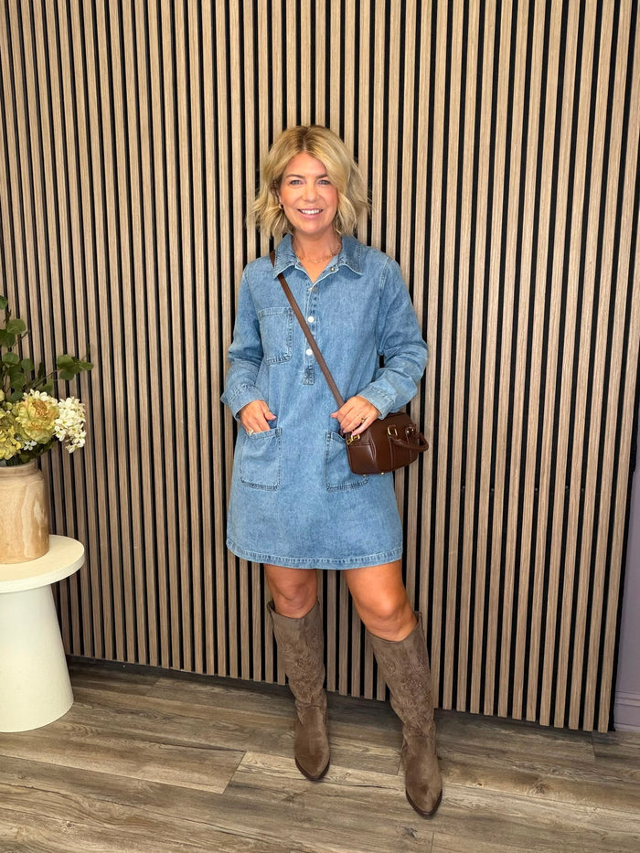Maya Denim Dress (Blue)