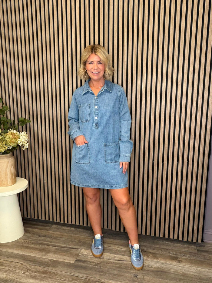 Maya Denim Dress (Blue)
