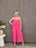 Minnie Jumpsuit (Pink/White)