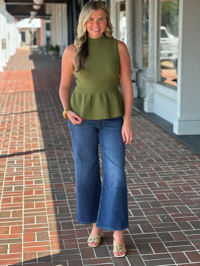 Naturally Mine Olive Green Sleeveless Top