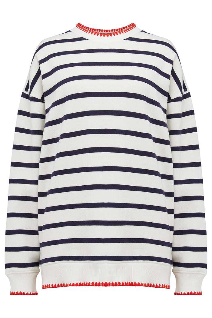 Noah Sweatshirt (Off White/Navy)