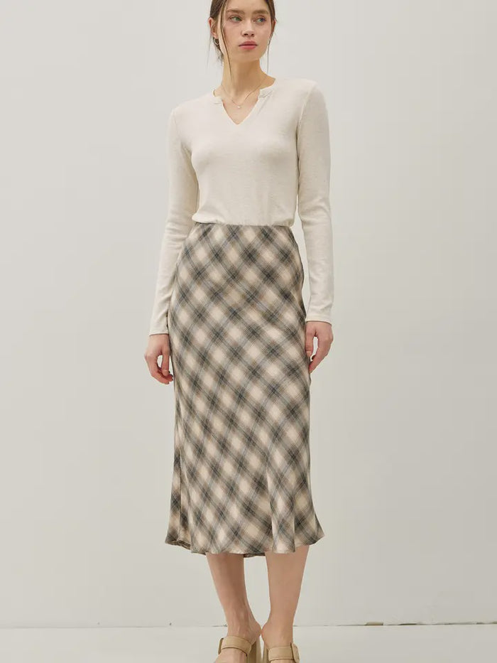 One Less Thing Charcoal Midi Skirt