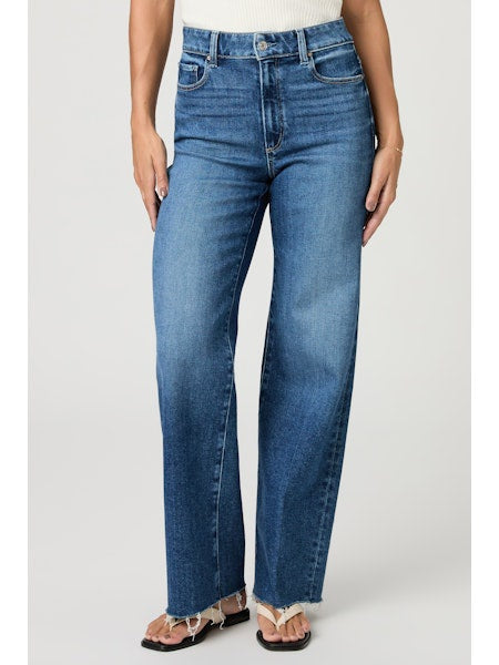 Paige Denim Anessa 31" W/ Twisted Outseam Panel Raw Hem in Hollyhock
