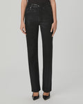 Paige Denim Stevie Straight Jean in Black Fog Luxe Coating