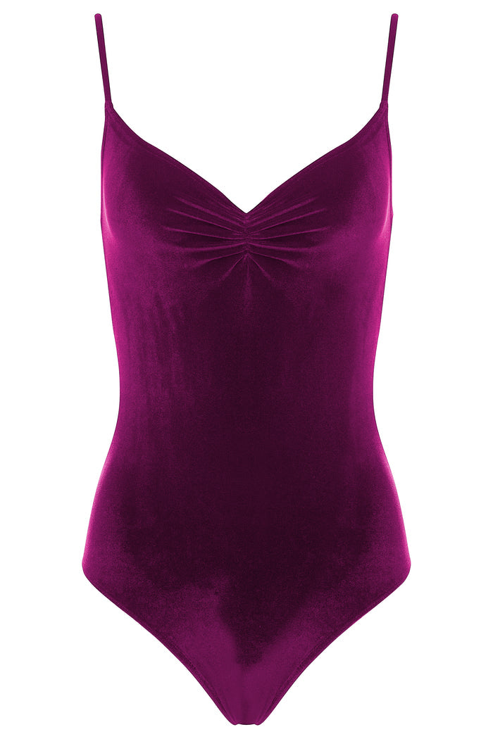Pinch Leotard  VELVET RASPBERRY