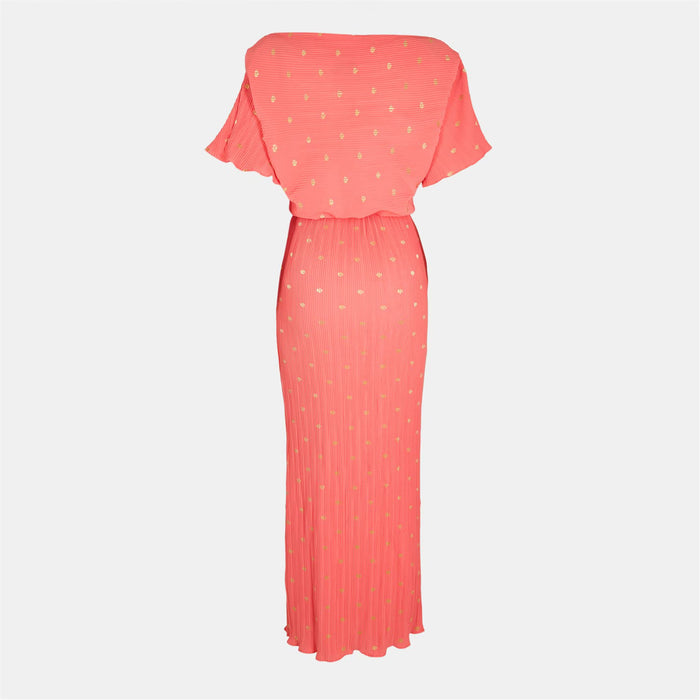 Plisse Tilly Dress (Coral)