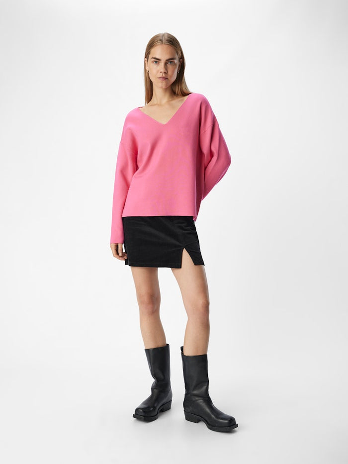 Rayna V-Neck Jumper (Hot Pink)