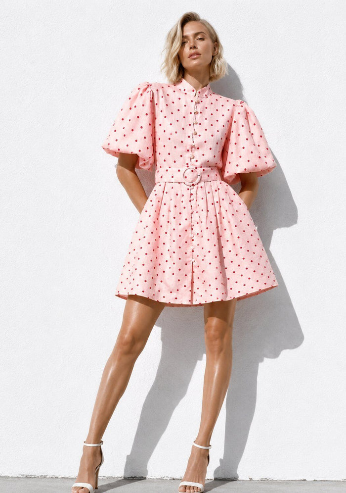 Rosette Mini Dress (Pink)