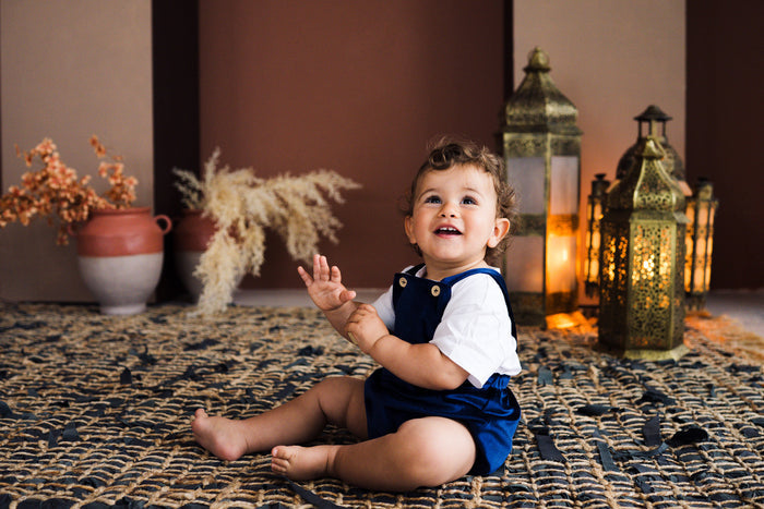 Royal Blue Velvet Romper