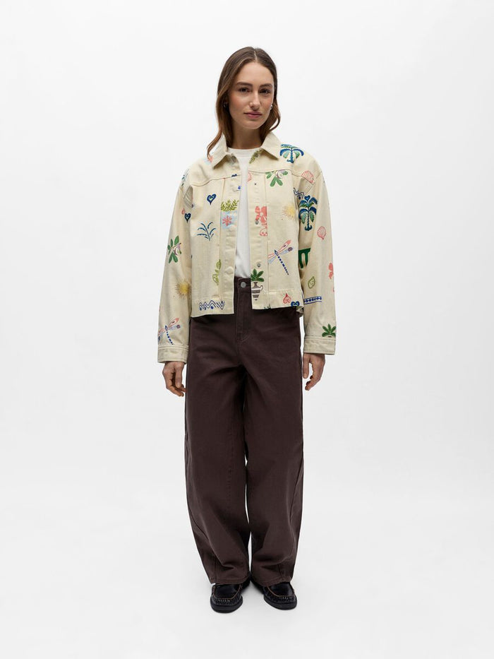 Sally Printed Denim Jacket (Humus)