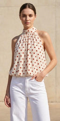 Simone Top (Cream/Terracotta)