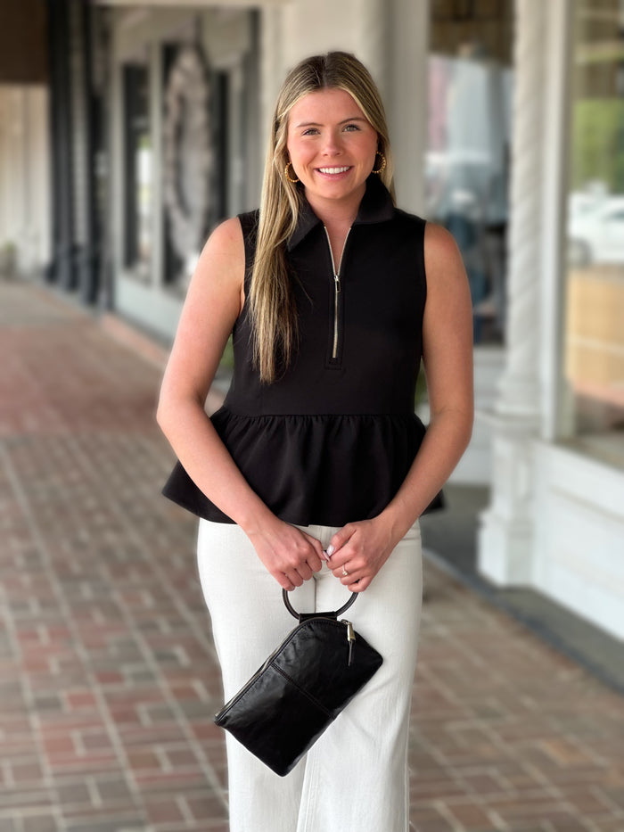 Solid Sleeveless Top in Black