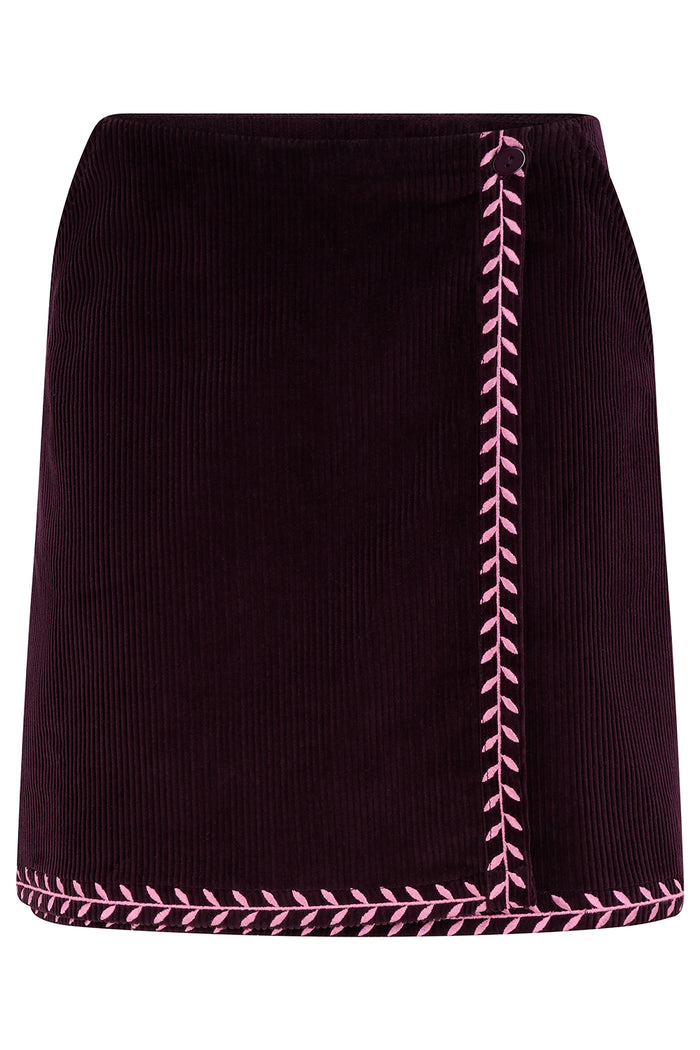 Suzie Mini Skirt (Dark Plum)