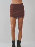 Take It Slow Brown Mini Skirt