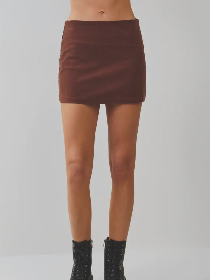 Take It Slow Brown Mini Skirt