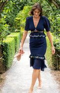 The Allegra Midi Dress (Navy)