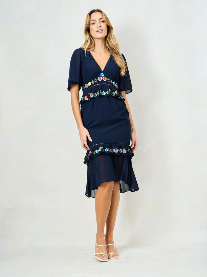 The Allegra Midi Dress (Navy)
