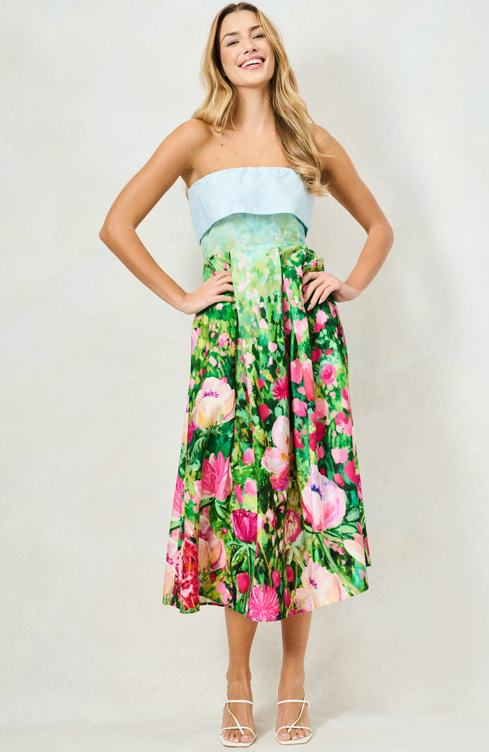 The Bloom Midi Dress (Blue/Green)