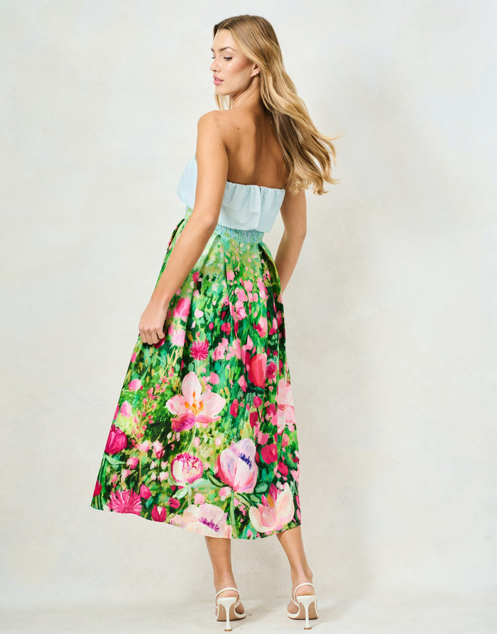 The Bloom Midi Dress (Blue/Green)