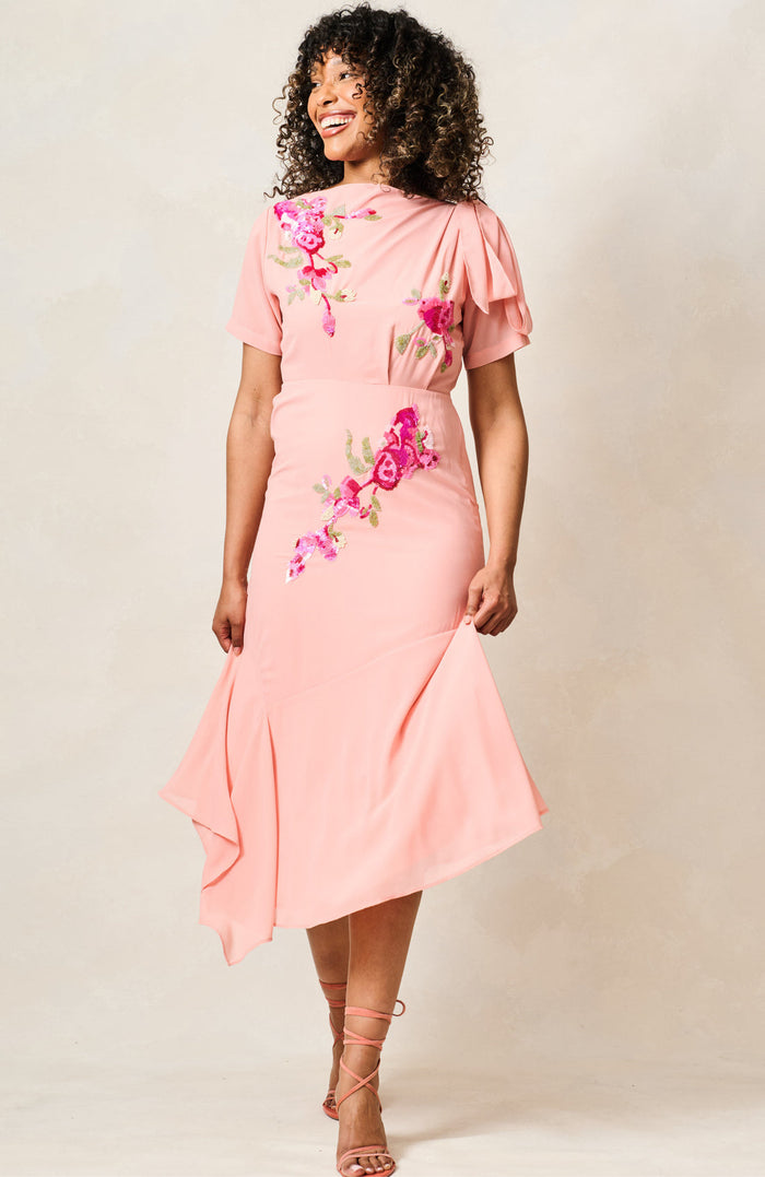 The Sienna-Mae Midi Dress (Pink)