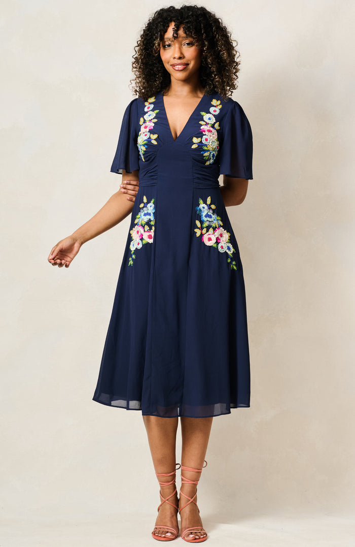The Zaynab Midi Dress (Navy)