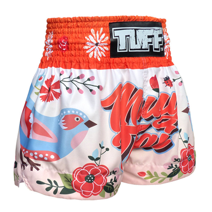 TUFF Kids Muay Thai Shorts Boxing Trunks Traditional Style (TUF-MS633-ORG)