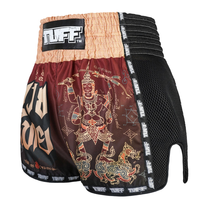TUFF Muay Thai Shorts Boxing Trunks Retro Style (TUF-MSC101-RED)